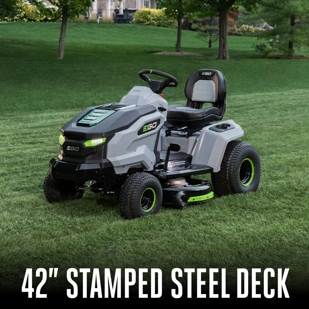 EGO Power+ TR4204 42-Inch Electric Riding Lawn Mower Tractor with 6 Batteries, Turbo Charger & 42” Deck - The Lawn Market Store