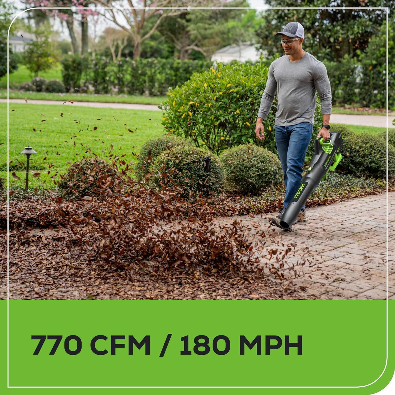 Greenworks 80V 770 CFM 180 MPH Cordless Leaf Blower with Battery & Charger - The Lawn Market Store
