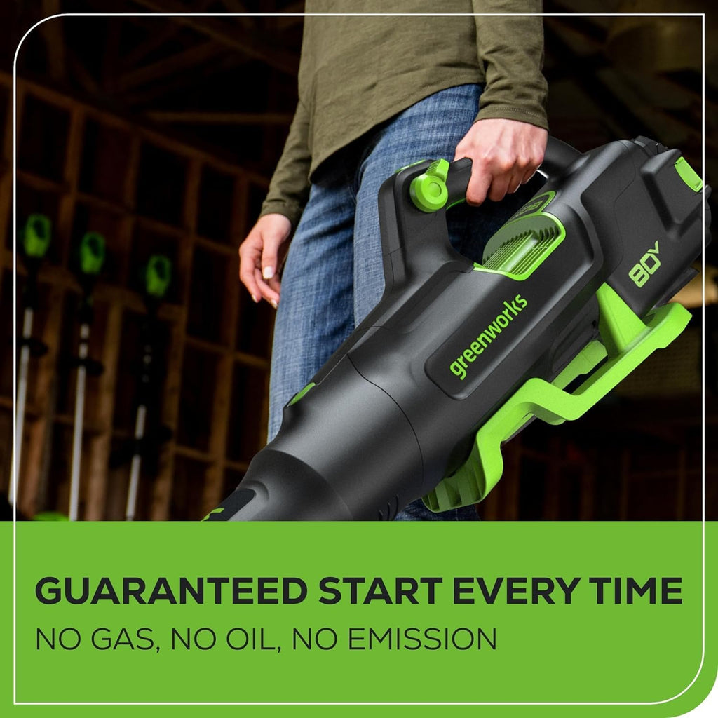 Greenworks 80V 770 CFM 180 MPH Cordless Leaf Blower with Battery & Charger - The Lawn Market Store