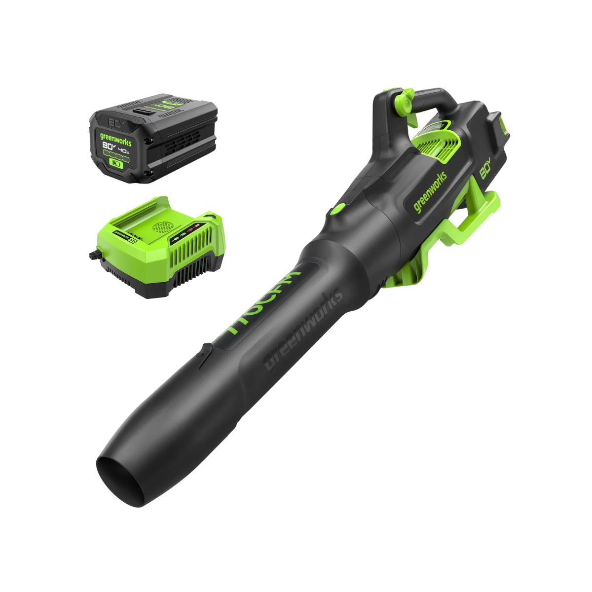 Greenworks 80V 770 CFM 180 MPH Cordless Leaf Blower with Battery & Charger - The Lawn Market Store