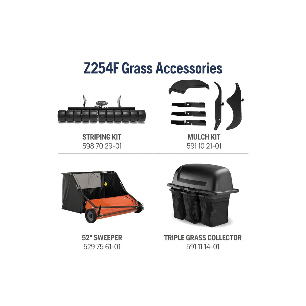 Husqvarna Z254F gas-powered zero-turn lawn mower with fabricated ClearCut deck for superior residential mowing results