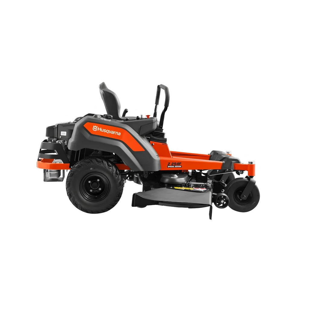 Husqvarna Z254F zero-turn mower with hydrostatic transmission and commercial-grade fabricated steel mower deck