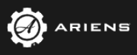 Ariens logo with a gear symbol on a black background