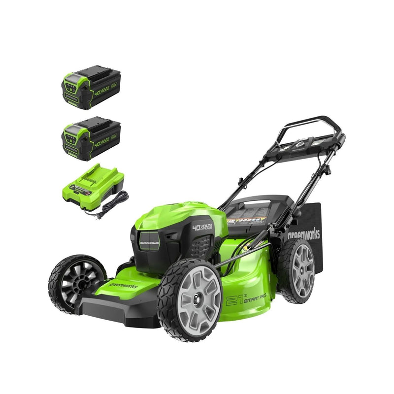Greenworks 40V 21" Self-Propelled Cordless Mower w/ Dual 4.0Ah Batteries - The Lawn Market Store