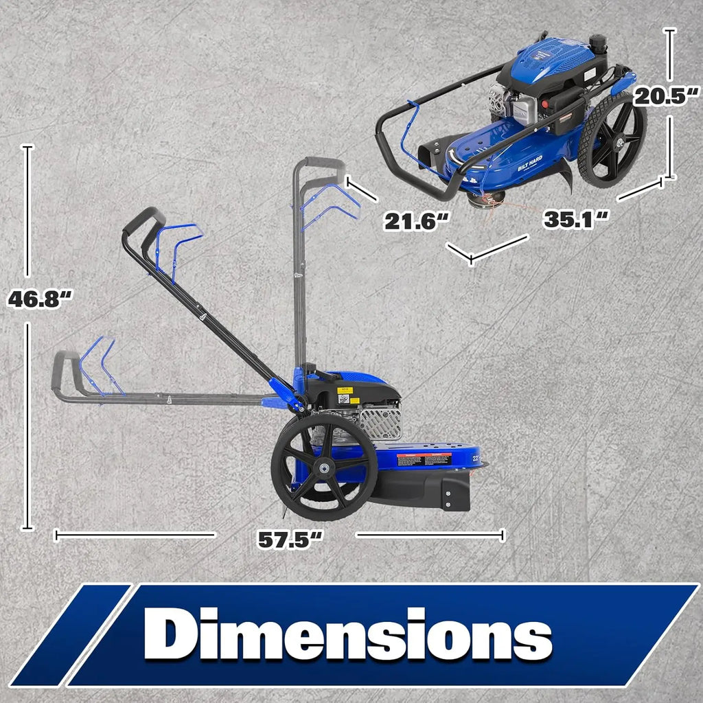BILT HARD 170cc Walk-Behind String Trimmer 22" Gas Brush Cutter Mower - The Lawn Market Store