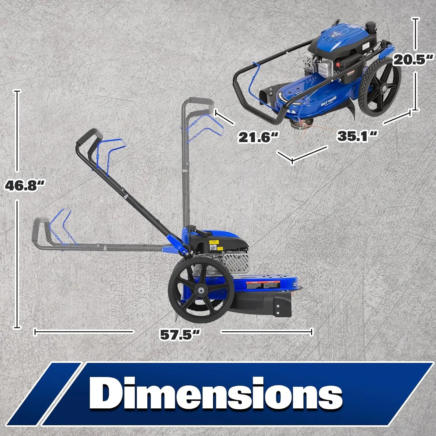 BILT HARD 170cc Walk-Behind String Trimmer 22" Gas Brush Cutter Mower - The Lawn Market Store
