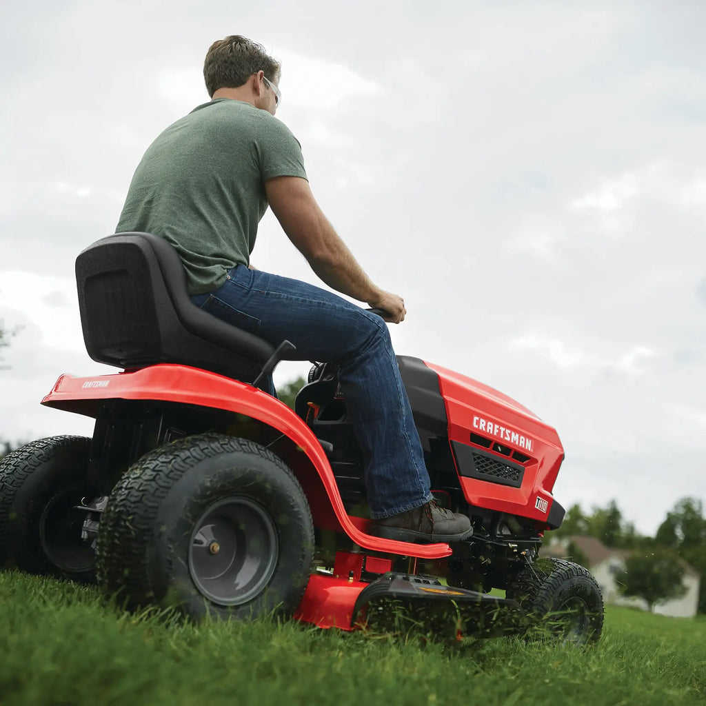 CRAFTSMAN 42-Inch 17.5 HP Gas Riding Lawn Mower with 7-Speed Gear Drive & Steel Deck - The Lawn Market Store