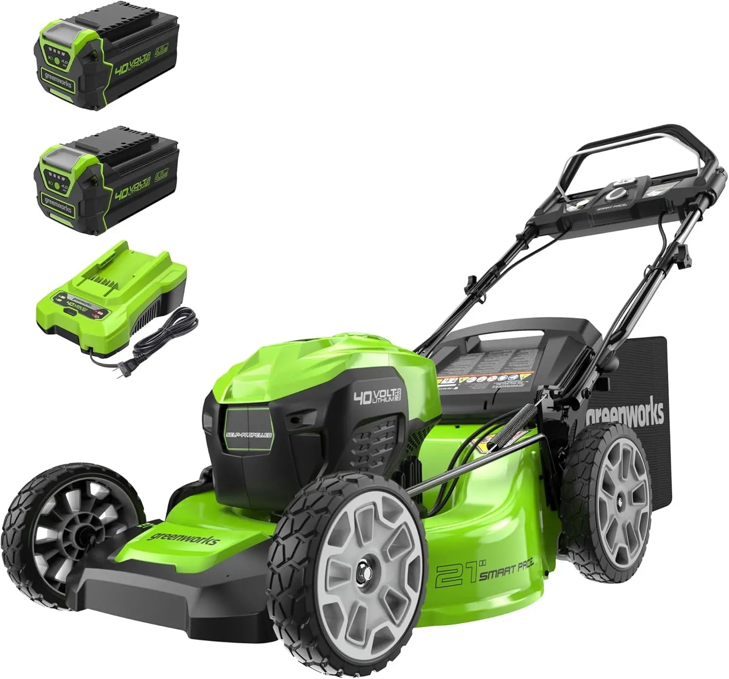 Greenworks 40V 21" Self-Propelled Cordless Mower w/ Dual 4.0Ah Batteries - The Lawn Market Store