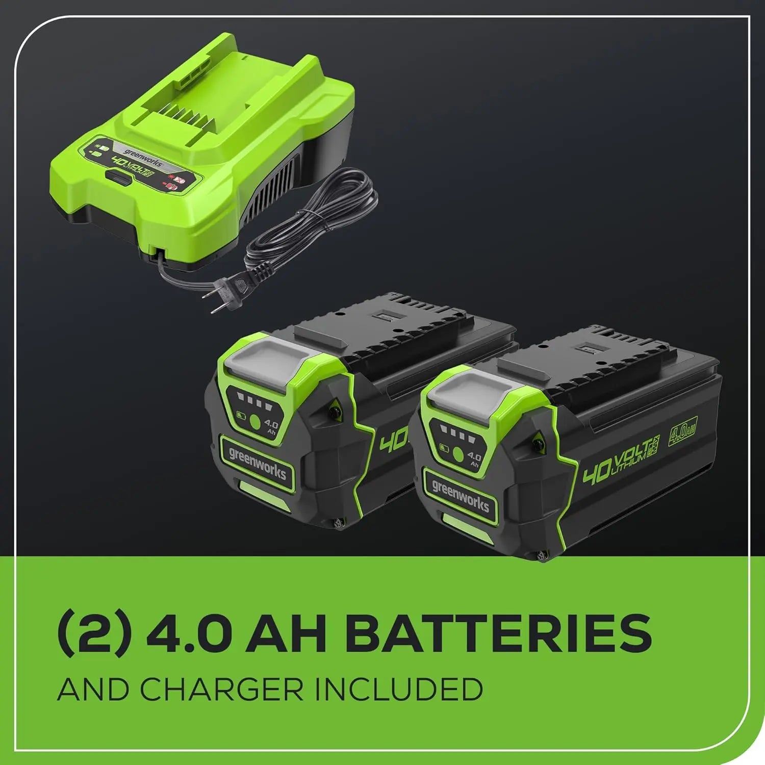 Greenworks 40V 21" Self-Propelled Cordless Mower w/ Dual 4.0Ah Batteries - The Lawn Market Store