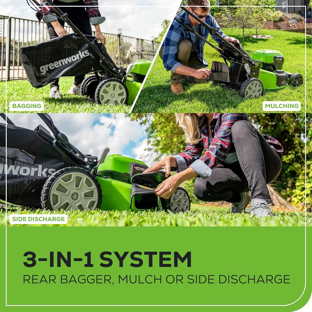 Greenworks 40V 21" Self-Propelled Cordless Mower w/ Dual 4.0Ah Batteries - The Lawn Market Store