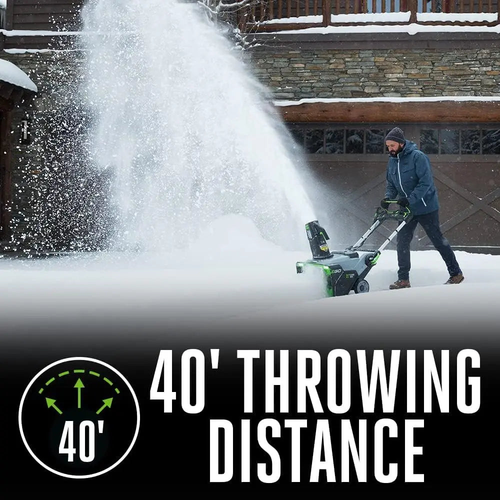 EGO POWER+ 21" Electric Snow Blower, Cordless Steel Auger, Includes 56V 5.0Ah Batteries and Dual Port Charger - SNT2112 - The Lawn Market Store