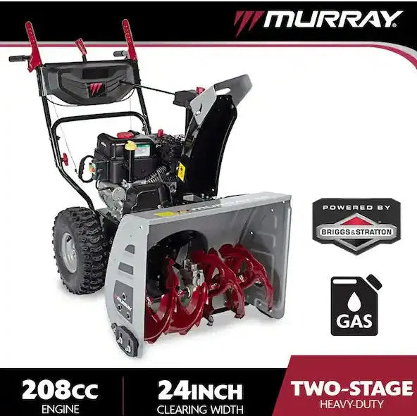 MurrayFlurry XL 24 in. 208 CC Self Propelled 2-Stage Gas Snow Blower - The Lawn Market Store