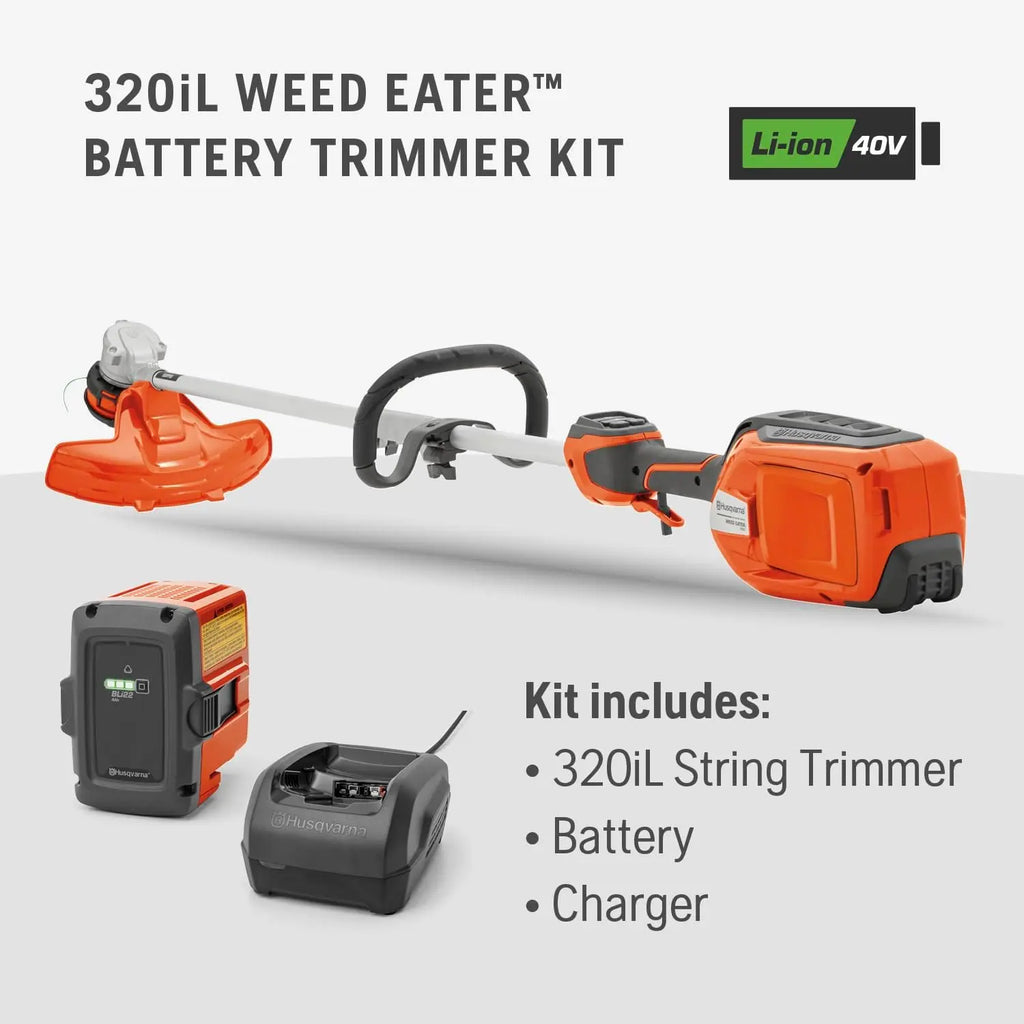 Husqvarna 320iL Battery Weed Eater 40V 16" Brushless String Trimmer Kit - The Lawn Market Store