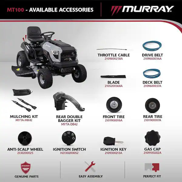 Murray MT100 42" Riding Lawn Tractor Gas 13.5 HP - The Lawn Market Store